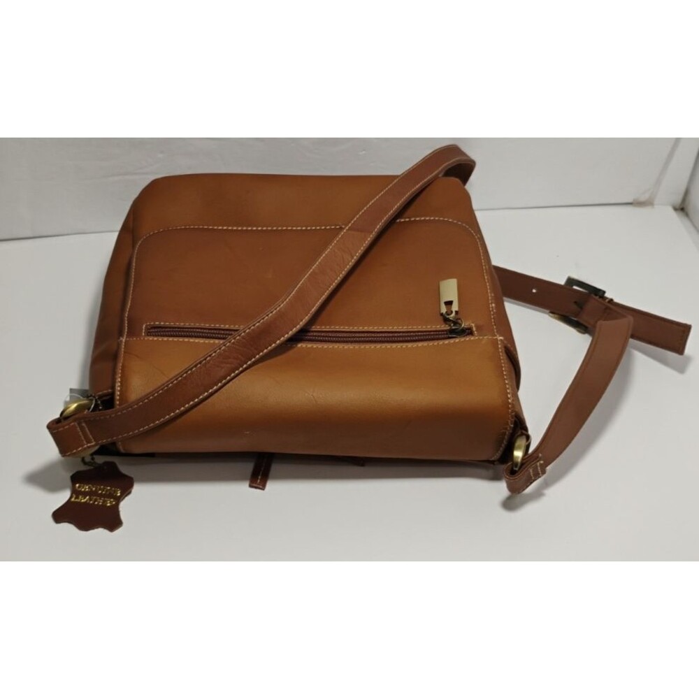 Vintage GIANI BERNINI Brown Leather Crossbody Purse 9x9 NWD - Picture 5 of 16